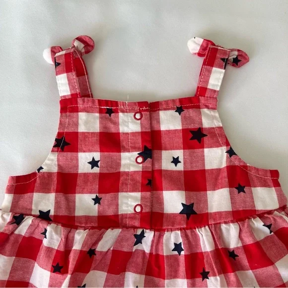 Cat & Jack Baby 12M Red Gingham Star Romper - Picture 6 of 13